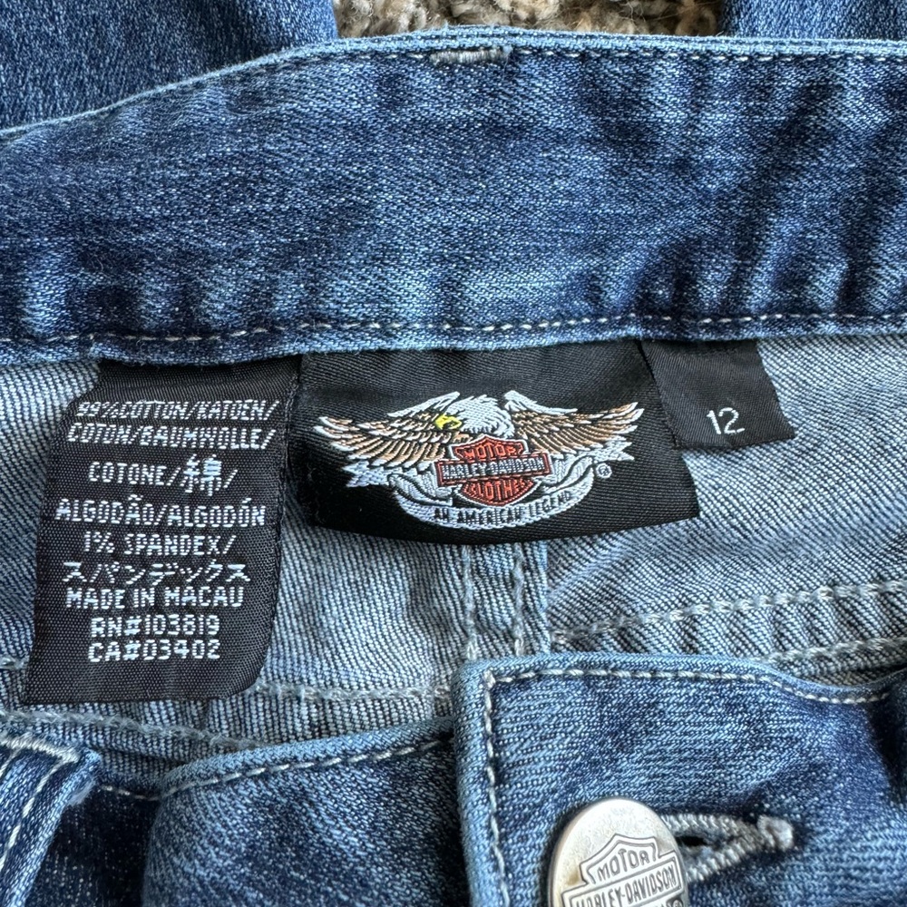 Women’s Harley Davidson Wide Leg Jeans Sz 12 - Picture 3 of 9
